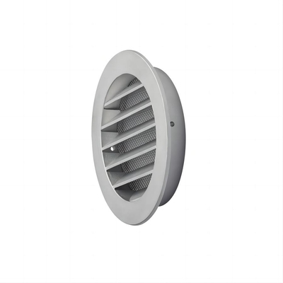 Rejilla de ventilación de metal negro de aluminio fundido Ventanas de aire persianas con malla de insectos y brida