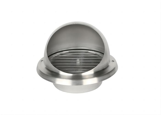 201/304 Acero inoxidable redondo plana pared exterior de ventilación de aire y cubierta de lluvia con protección de rejilla