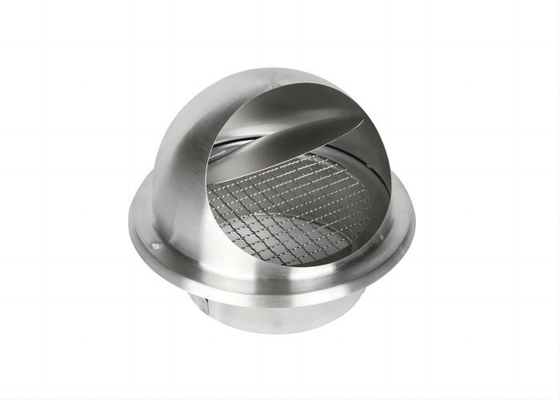201/304 Acero inoxidable redondo plana pared exterior de ventilación de aire y cubierta de lluvia con protección de rejilla