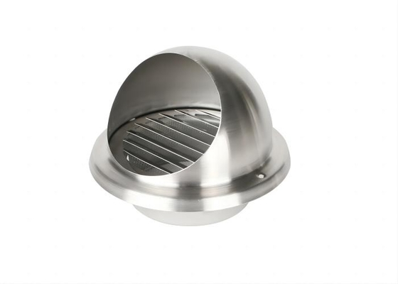 201/304 Acero inoxidable redondo plana pared exterior de ventilación de aire y cubierta de lluvia con protección de rejilla