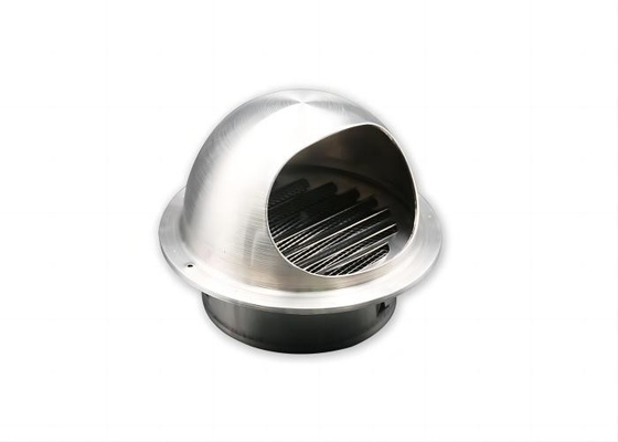 201/304 Acero inoxidable redondo plana pared exterior de ventilación de aire y cubierta de lluvia con protección de rejilla