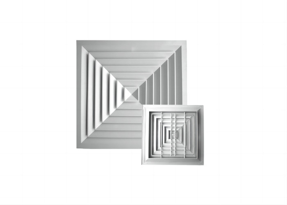 Terminal de aire de 4 vías difusor de ventilación de difusor cuadrado con plenum