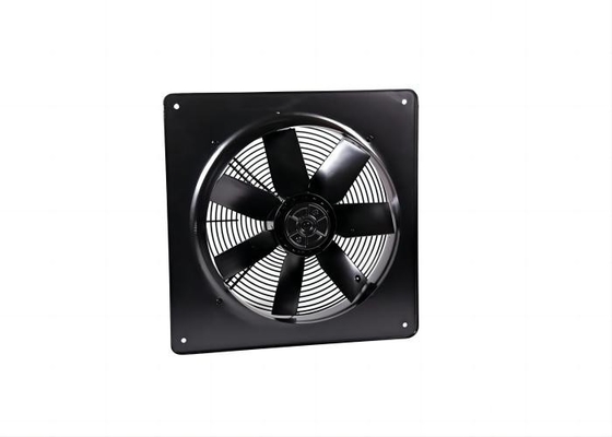 Ventilador de refrigeración industrial de placa cuadrada Rotor externo del motor tubo de escape Ventilador axial 500 mm Negro