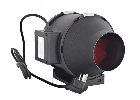 150 mm de plástico negro en línea ventilador de flujo mixto