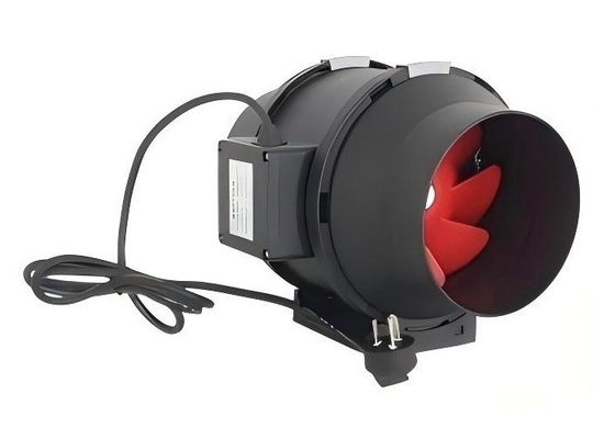 150 mm de plástico negro en línea ventilador de flujo mixto