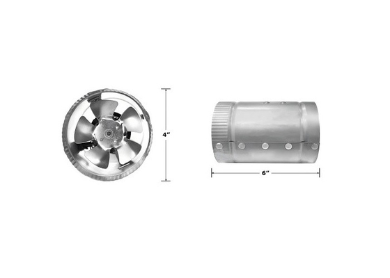 Ventilación en línea ventilador de escape 6 &quot;/150 mm hoja metálica 25W extractor de conducto de ventilación en